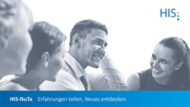 Bild von drei Frauen und einem Mann welches thematisch für die Nutzertagung steht