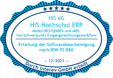 Abbildung der interev Zertifizierung für Hochschul-ERP