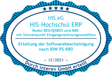 Abbildung der interev Zertifizierung für Hochschul-ERP
