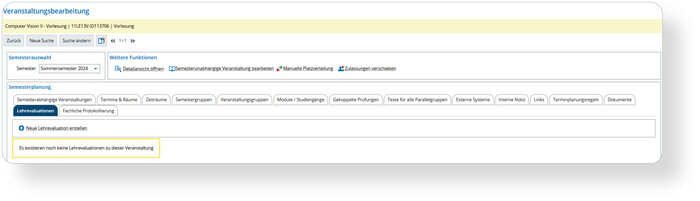 Abbildung des Fensters zur Veranstaltungsbearbeitung