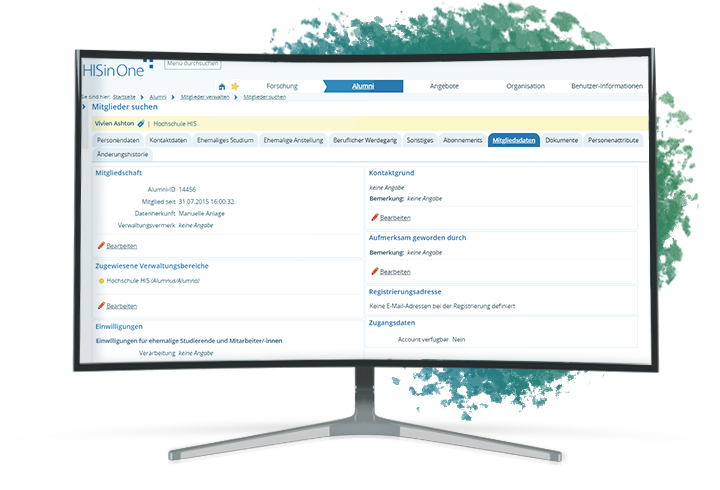 Abbildung eines Computer Monitors, welcher die zentrale Anlaufstelle zeigt