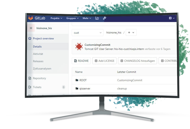 Abbildung eines Computer Monitors welcher das GitLap zeigt