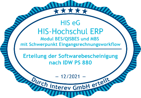 Abbildung der interev Zertifizierung für Hochschul-ERP